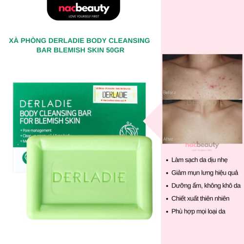 Xà Phòng Giảm Mụn Lưng Derladie Body Cleansing Bar For Blemish Skin 42.5g