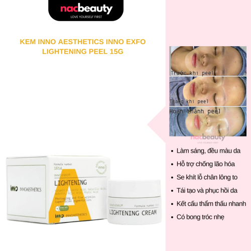 Kem Inno Aesthetics Inno Exfo Lightening Peel Chống Lão Hoá, Thu Nhỏ Lỗ Chân Lông 15g