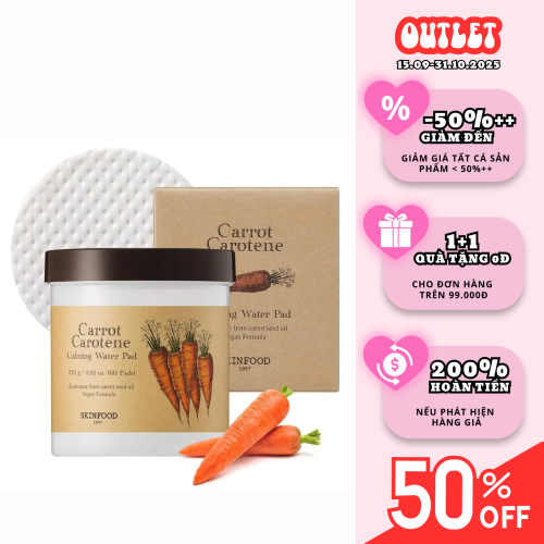 Toner Pad Skinfood Làm Dịu Da Carrot Carotene Calming Water Pad 60 Miếng