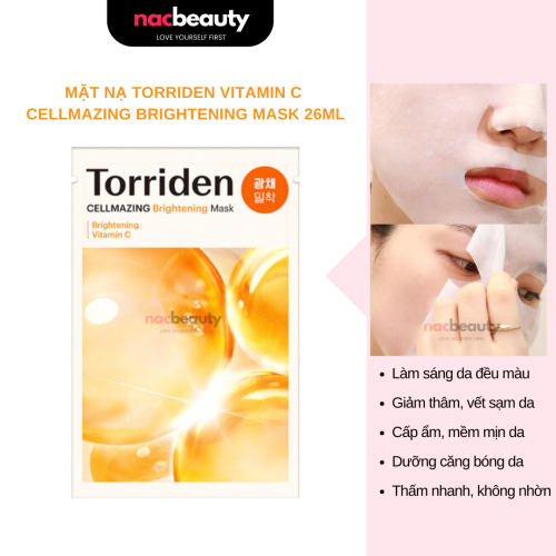 Mặt Nạ Torriden Vitamin C Sáng Da Cellmazing Brightening Mask 26ml
