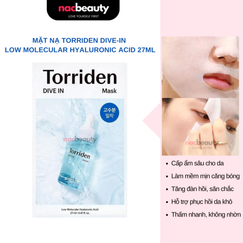 Mặt Nạ Torriden Dưỡng Ẩm Sâu Cho Da DIVE-IN Low Molecular Hyaluronic Acid Mask Pack 27ml
