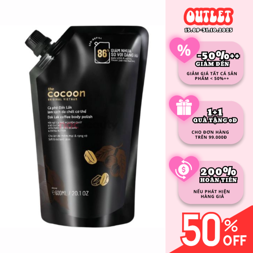 Tẩy Tế Bào Chết Toàn Thân Cocoon Dak Lak Coffee Body Polish 600ml