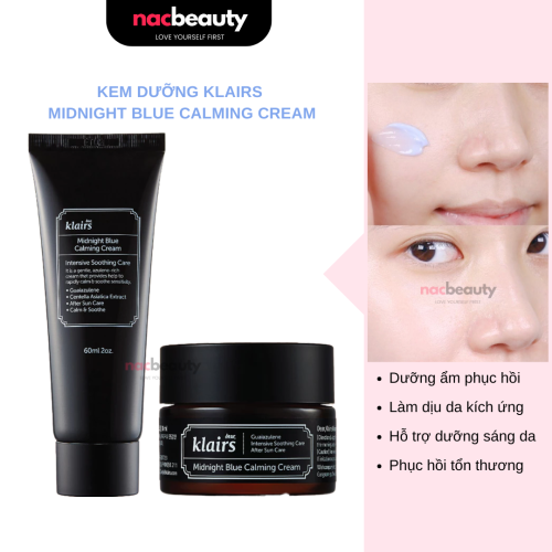 Kem Dưỡng Ẩm Klairs Làm Dịu Phục Hồi Da Ban Đêm Midnight Blue Calming Cream 30ml Và 60ml