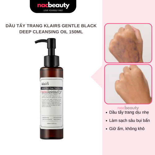 Dầu Tẩy Trang Klairs Gentle Black Deep Cleansing Oil 150ml