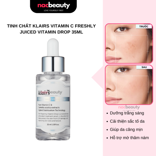 Tinh Chất Klairs Vitamin C Hỗ Trợ Dưỡng Sáng, Mờ Thâm Nám Freshly Juiced Vitamin Drop 35ml