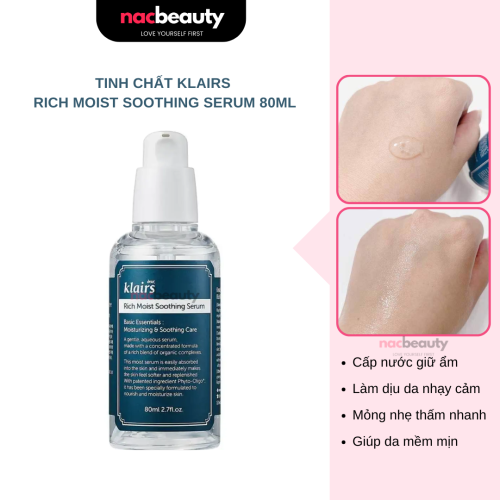 Tinh Chất Dưỡng Ẩm Làm Dịu Da Klairs Rich Moist Soothing Serum 80ml