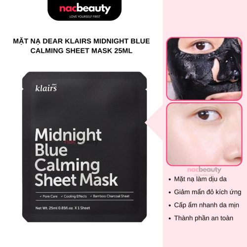 Mặt Nạ Làm Dịu Da Dear Klairs Midnight Blue Calming Sheet Mask 25ml