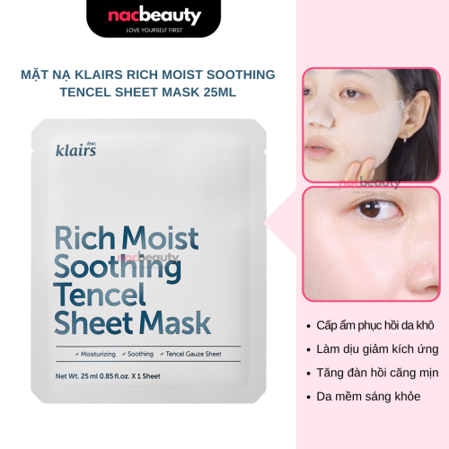 Mặt Nạ Cấp Ẩm Dịu Da Klairs Rich Moist Soothing Tencel Sheet Mask 25ml