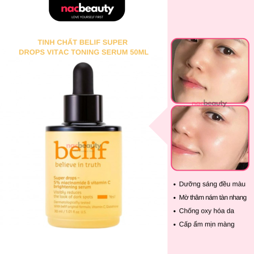 Tinh Chất Dưỡng Sáng, Mờ Thâm Nám Belif Super Drops VitaC Toning Serum 50ml