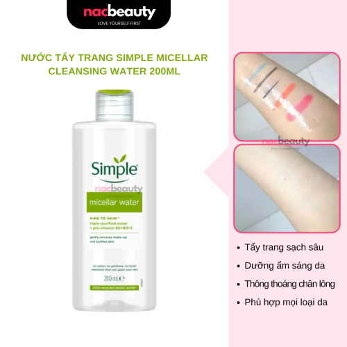 Nước Tẩy Trang Simple Micellar Cleansing Water 200ml