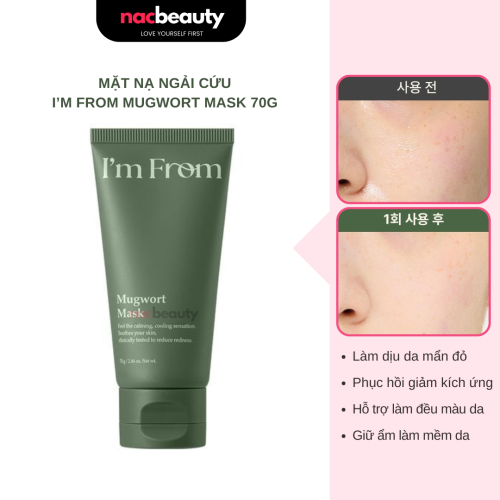 Mặt Nạ Ngải Cứu Dưỡng Dịu, Làm Dịu Da I'm From Mugwort Mask 70g