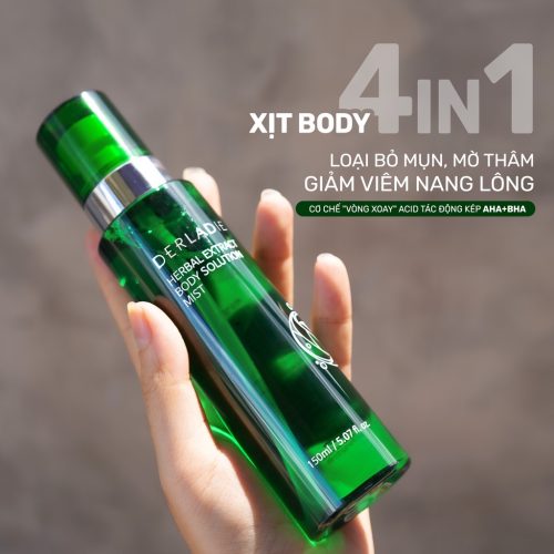 Xịt Mụn Lưng, Mờ Thâm, Giảm Viêm Nang Lông Derladie Herbal Extract Body Solution Mist 150ml - Ảnh 6