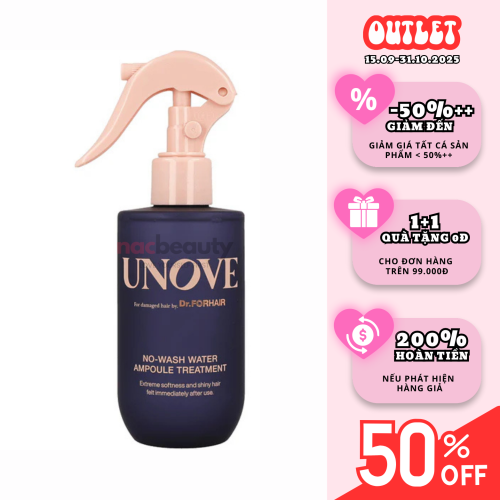 Dầu Xịt Dưỡng Tóc Không Xả UNOVE No-Wash Water Ampoule Treatment 200ml