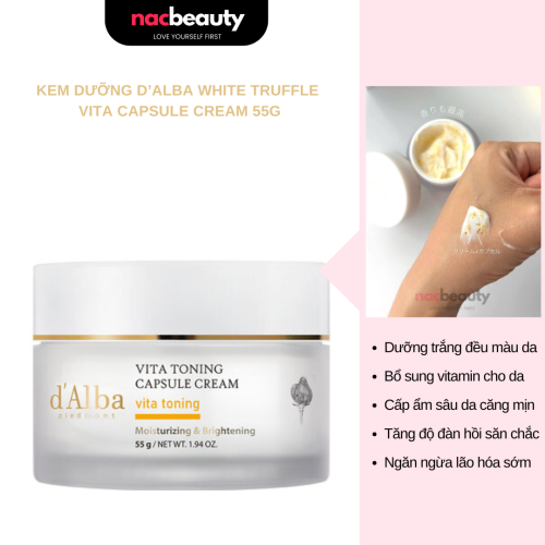Kem Dưỡng d'Alba Sáng Da Và Cấp Ẩm Sâu White Truffle Vita Capsule Cream 55g dalba