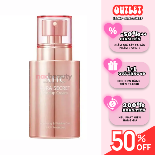 Kem Dưỡng AHC Trắng Da, Nâng Tone Tự Nhiên Aura Secret Tone Up Cream SPF30 PA++ 50g