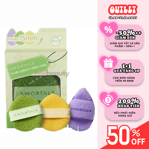 Combo 3 Mút Rửa Mặt Amortals Dạng Giọt Nước