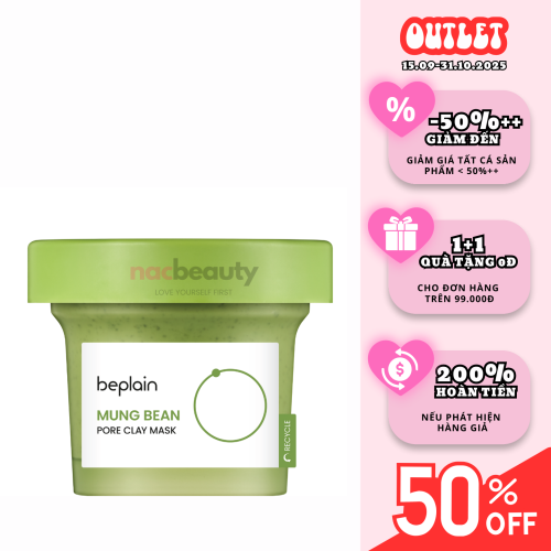 Mặt Nạ Beplain Đất Sét Từ Đậu Xanh Hỗ Trợ Sạch Sâu 120ml Mung Bean Pore Clay Mask