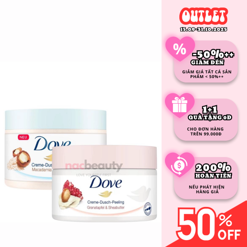Kem Tẩy Da Chết Body Dove Creme Dusch Peeling 225ml