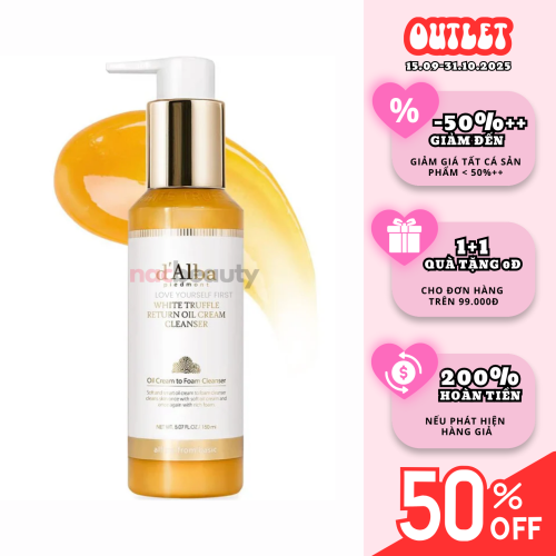 Sữa rửa mặt dưỡng ẩm, sạch sâu d’Alba White Truffle Return Oil Cream Cleanser 150ml