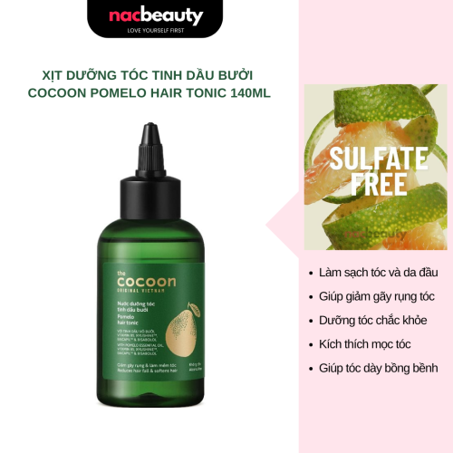 Nước Dưỡng Tóc Cocoon Hỗ Trợ Giảm Gãy Rụng Và Làm Mềm Tóc Tinh Dầu Bưởi Pomelo Hair Tonic 140ml - 310ml