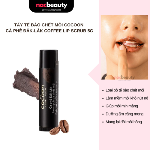 Tẩy Tế Bào Chết Môi Cocoon Chiết Xuất Cà Phê Đắk Lắk Dak Lak Coffee Lip Scrub 5g