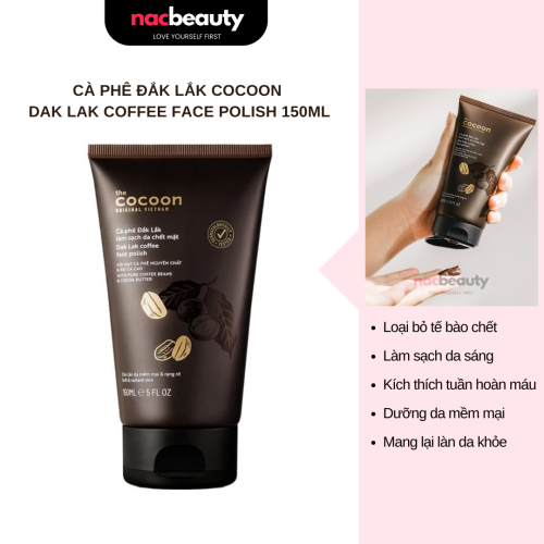 Kem Tẩy Da Chết Mặt Cocoon Chiết Xuất Cà Phê Đắk Lắk Dak Lak Coffee Face Polish 150ml