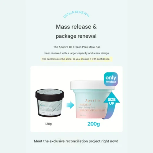 Mặt Nạ Đất Sét Aperire Thu Nhỏ Lỗ Chân Lông, Điều Tiết Dầu Thừa Spa Relief Be Frozen Pore Mask 200g - Ảnh 8
