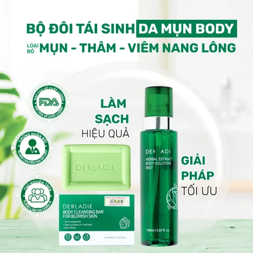 Xịt Mụn Lưng, Mờ Thâm, Giảm Viêm Nang Lông Derladie Herbal Extract Body Solution Mist 150ml - Ảnh 9