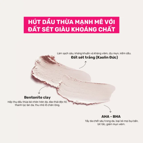 Mặt Nạ Đất Sét Hút Dầu Kiểm Soát Nhờn - Derladie Vegan Pink Clay Mask Deep Pore Tightening 60g/120g - Ảnh 4