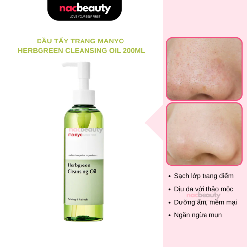 Dầu Tẩy Trang Manyo Thảo Mộc Dịu Nhẹ Herbgreen Cleansing Oil 200ml