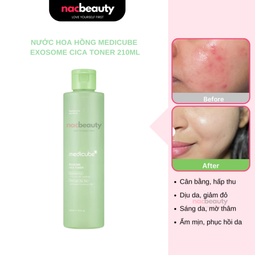 Nước Hoa Hồng Medicube Làm Dịu Mờ Thâm Exosome Cica Toner 210ml